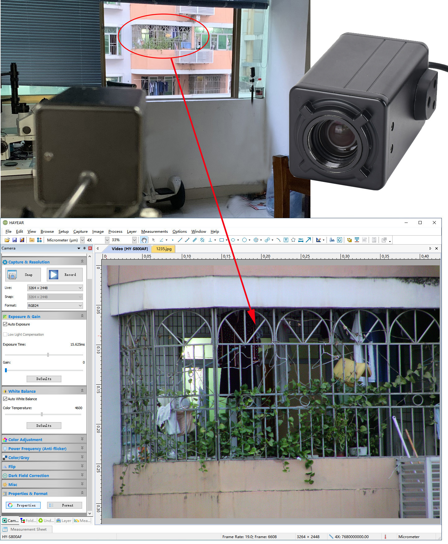 Auto/manual focus USB2.0 industrial video camera