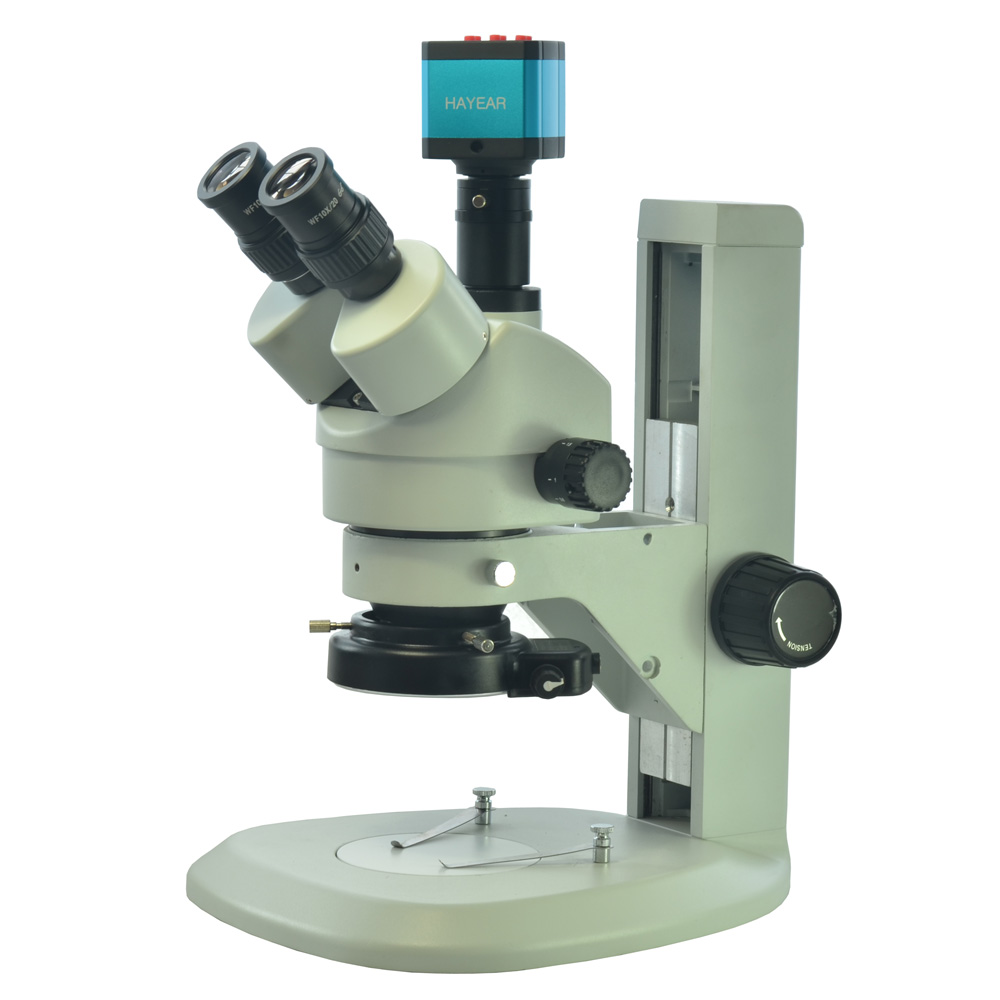 Inspection Zoom Microscopes 7X-45X Trinocular Stereo Microscope + 14MP HDMI 1080P USB Industrial Camera + 144 LED Light for LAB