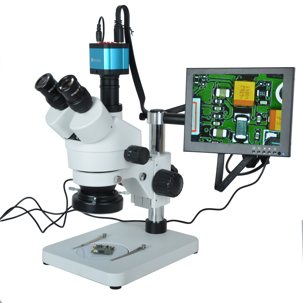 7X-45X Trinocular Stereo Microscope 14MP HDMI USB Calibrate Camera LCD Monitor