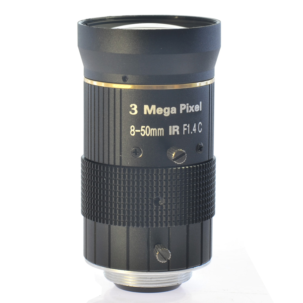 No Distortion Industrial Microscope Lens Big Visual Field 3.0MP Manual IRIS Zoom Focus Lens 8-50mm CS C Mount Lens HY-L850M