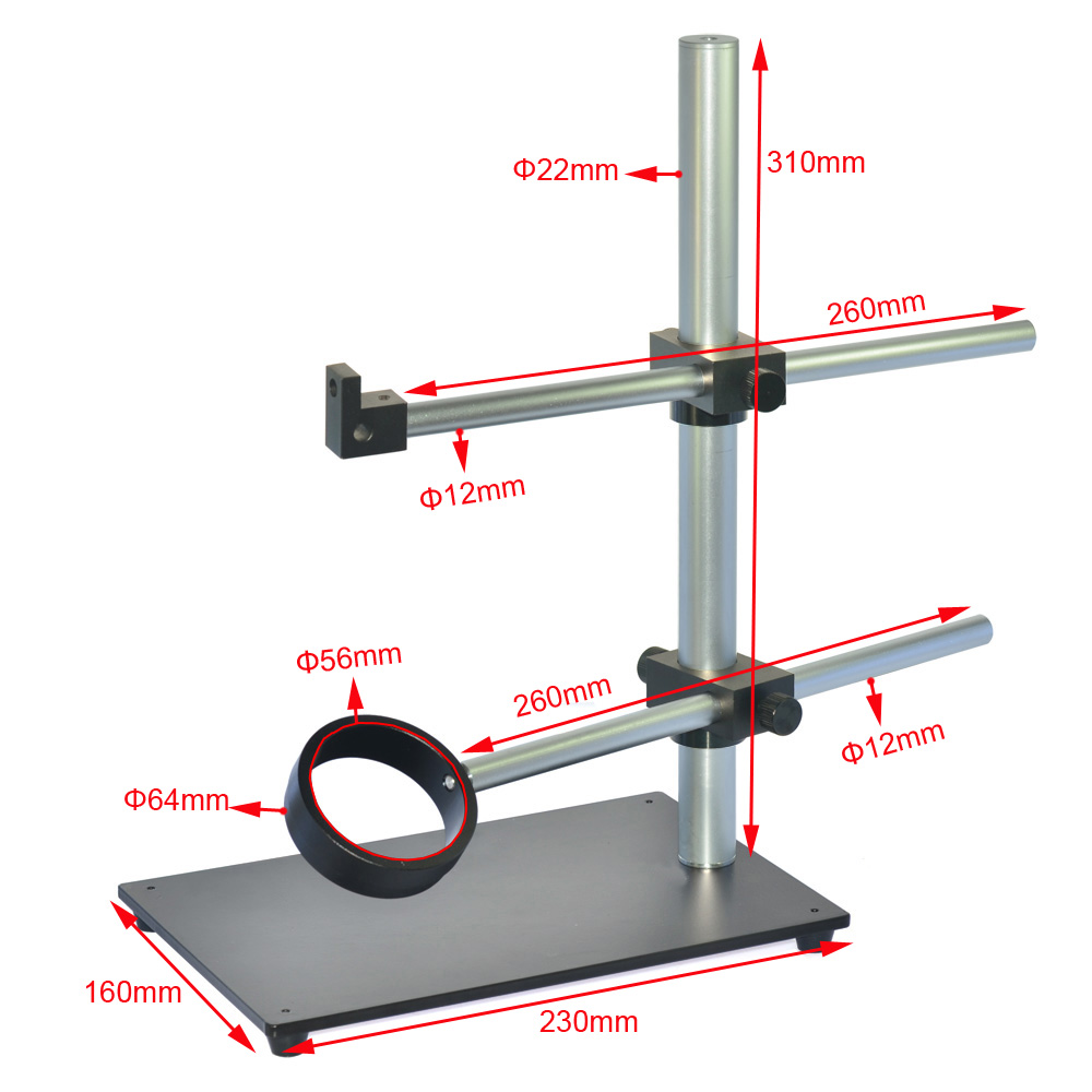 Dual Arm Rotatable Boom Microscope Table Stand 